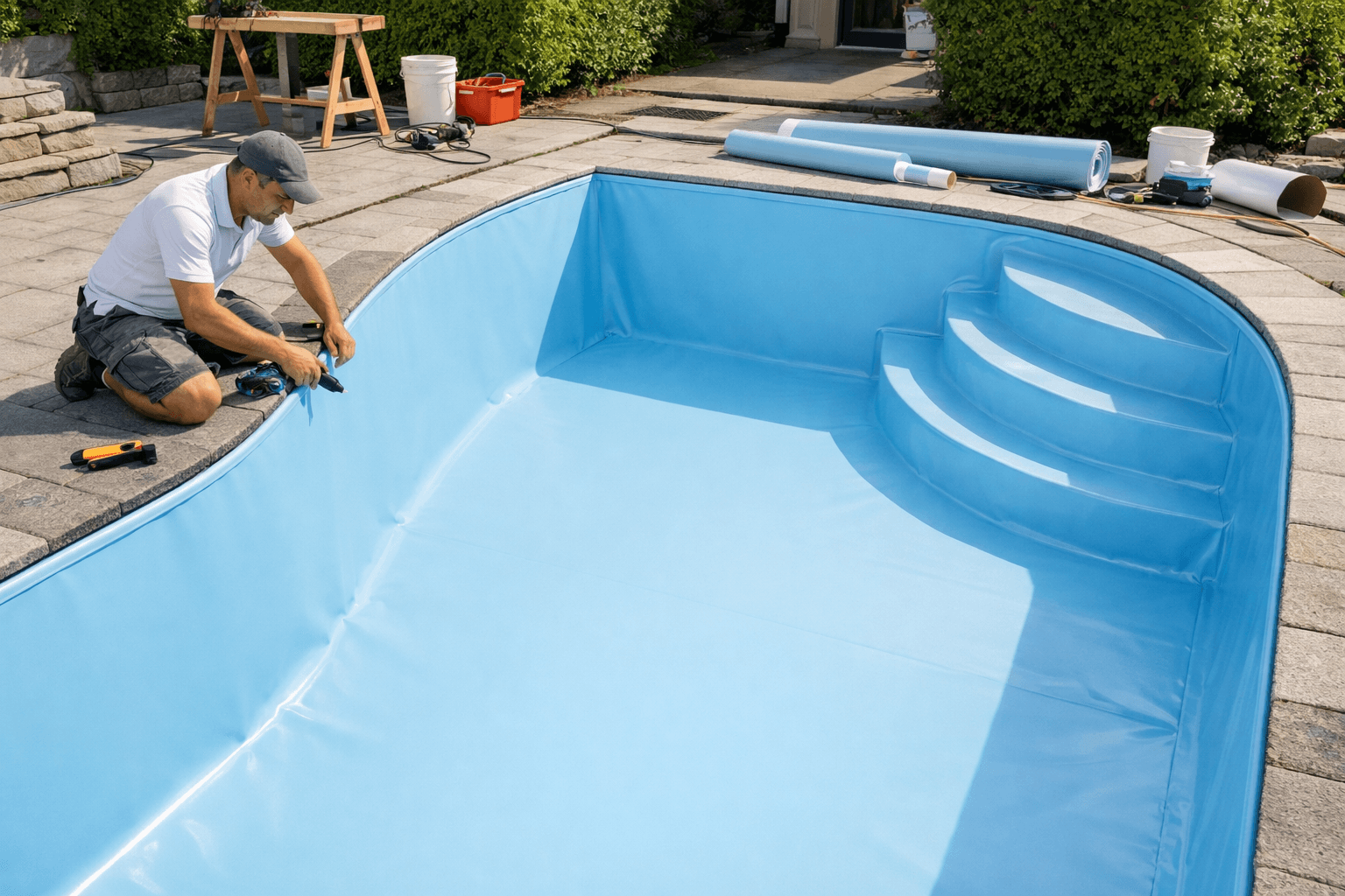 Pose de liner piscine sur mesure